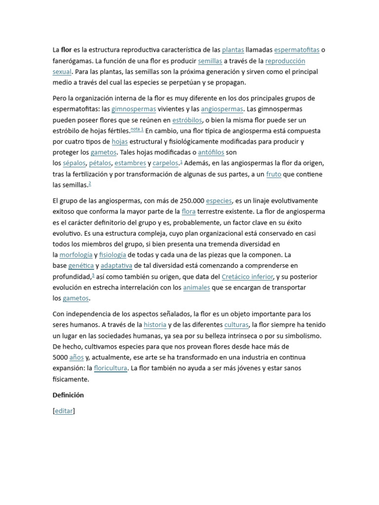 Estructura y función de la flor | PDF | Flores | Reproducción de plantas