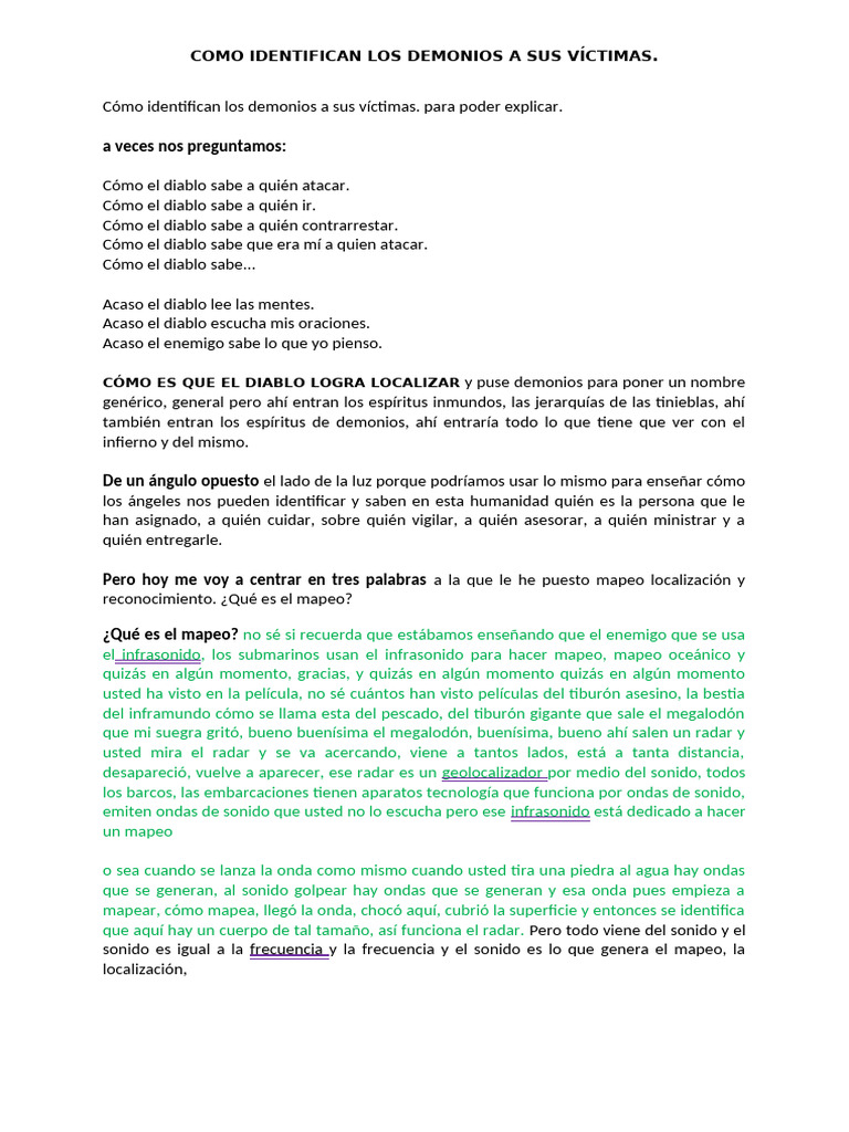 Cómo los demonios identifican víctimas | PDF | Sonido | Saulo