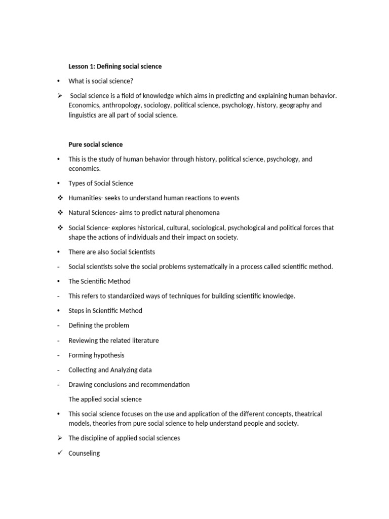 Understanding Social Science and Social Work | PDF | Social Sciences ...