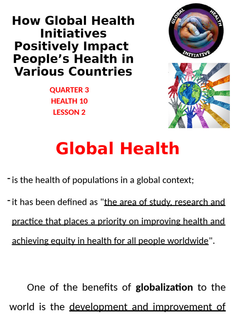 Quarter 3 Health 10 Lesson 2 | PDF | World Health Organization | Global ...