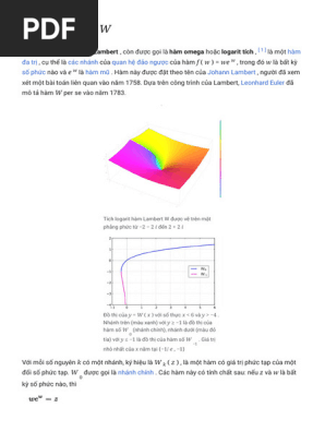 Lambert W Function - Wikipedia | PDF | Fluid Dynamics | Mathematics