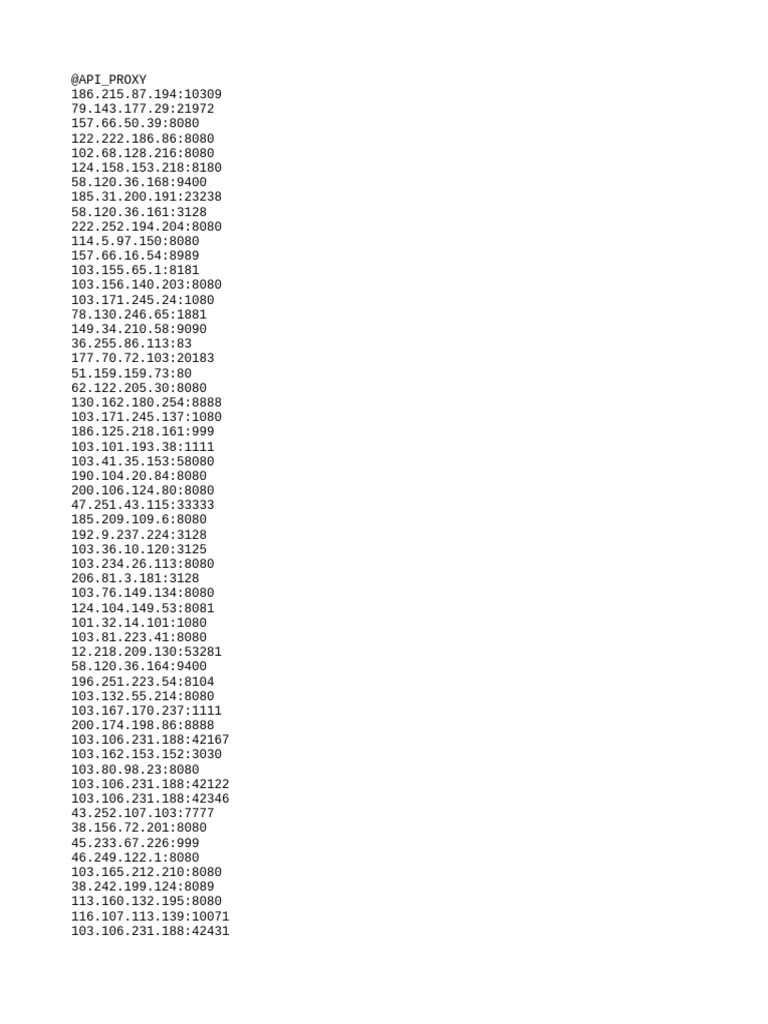 Proxy Server IP Addresses List | PDF