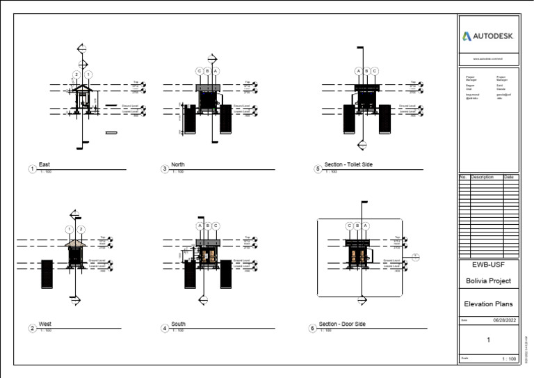 Bolivia Project Elevation Plans | PDF | Toilet | Sanitation