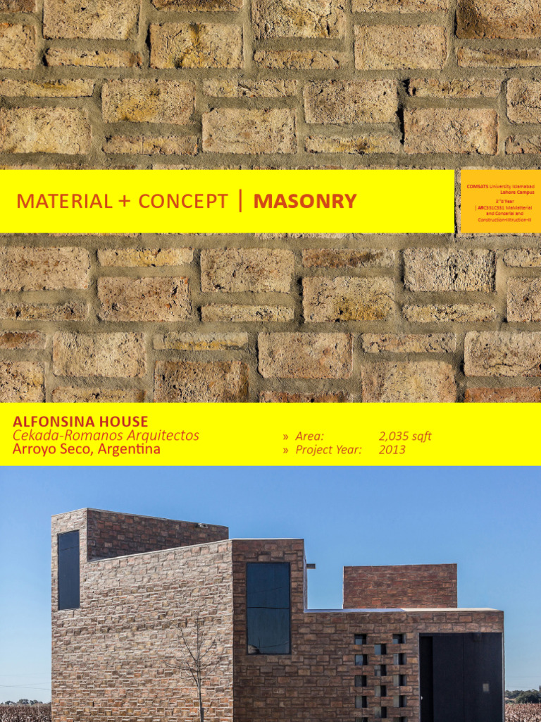 Masonry Concepts in Architecture Projects | PDF | Concrete | Masonry