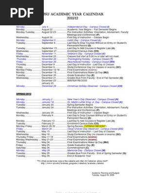 Sjsu Holiday Calendar 2022 Ay Calendar | Pdf | Academic Term | Holidays