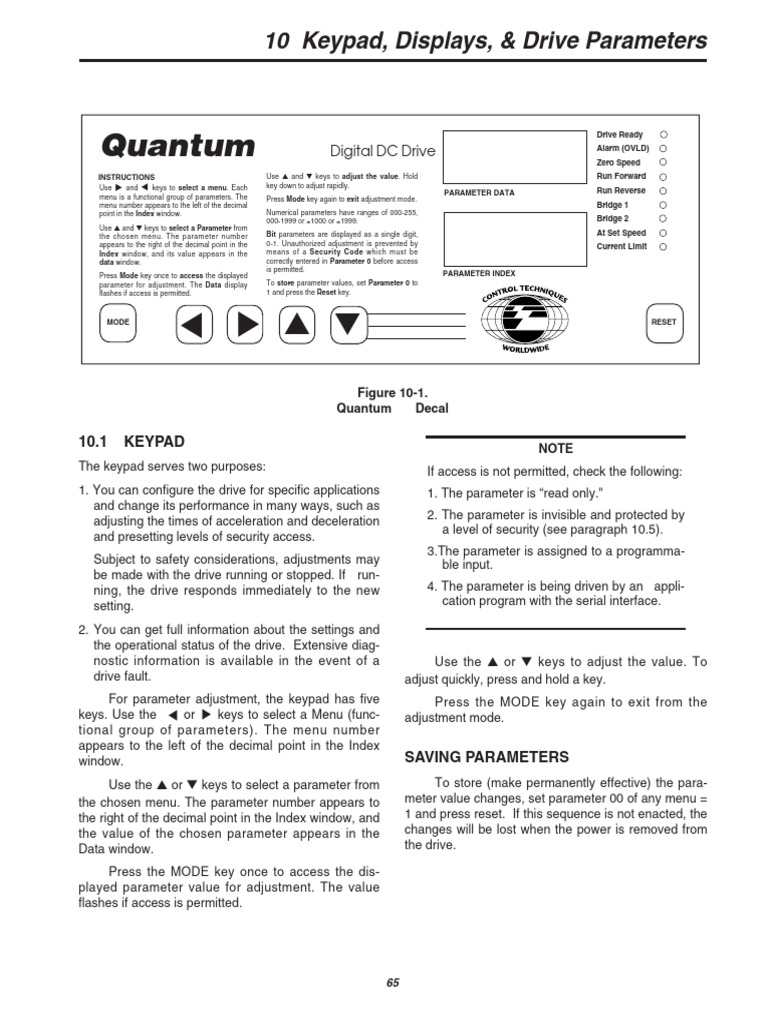 Keypad and Drive Parameter Guide | PDF | Parameter (Computer ...