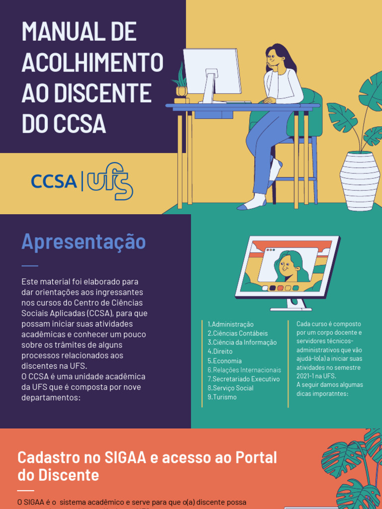 Guia de Acolhimento CCSA UFS 2021-1 | PDF