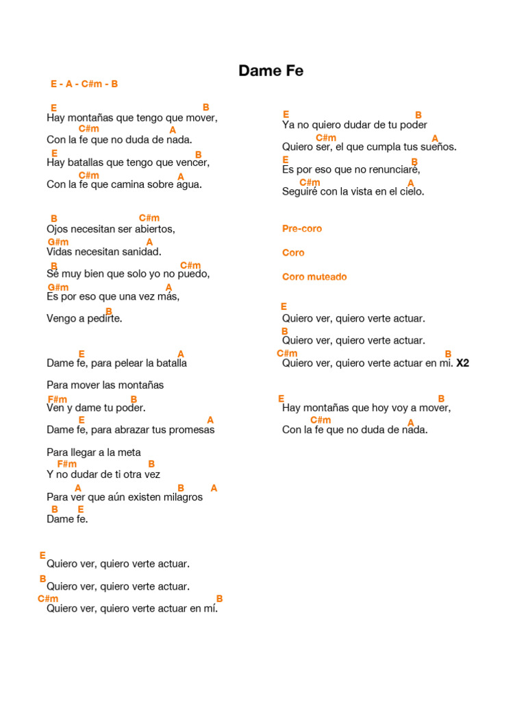 Dame Fe y Confianza en Dios | PDF | Amor