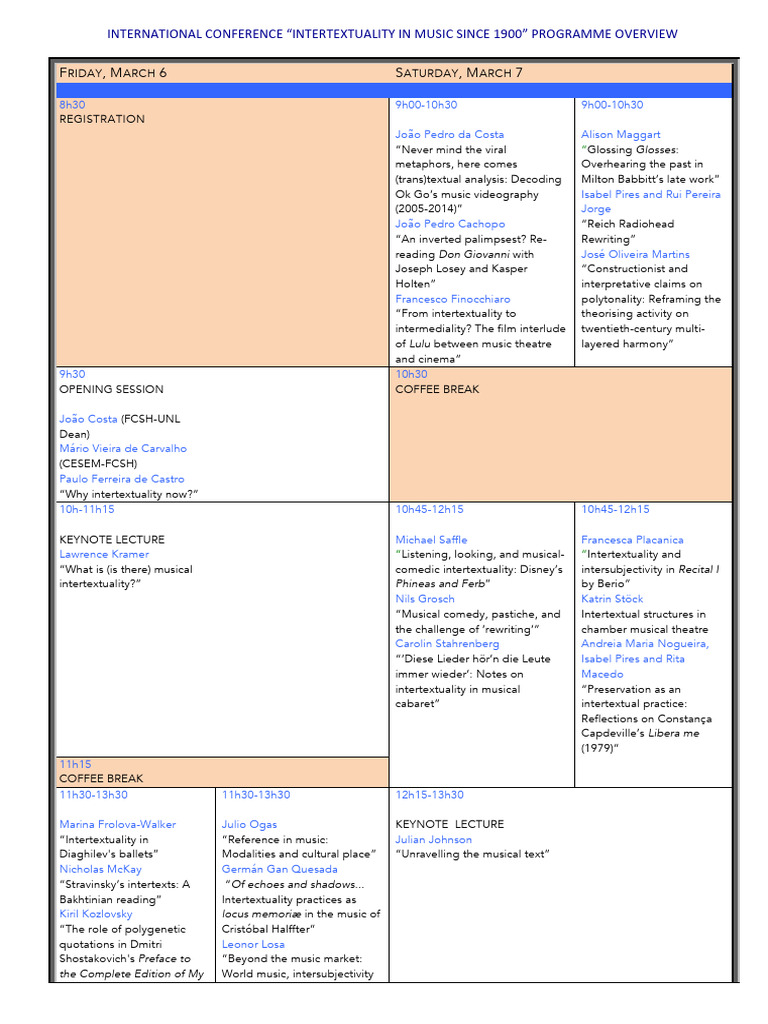 Programme Intertextuality Feb 23 | PDF