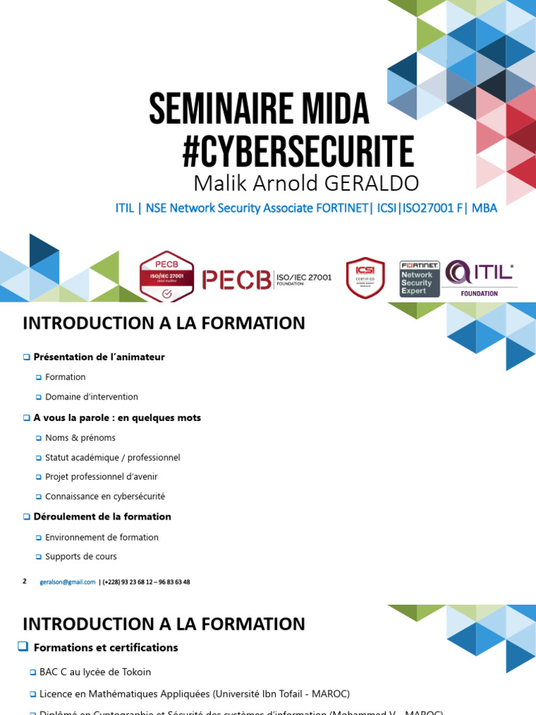 Formation en Cybersécurité 2025 | PDF | Sécurité | Sécurité des ...