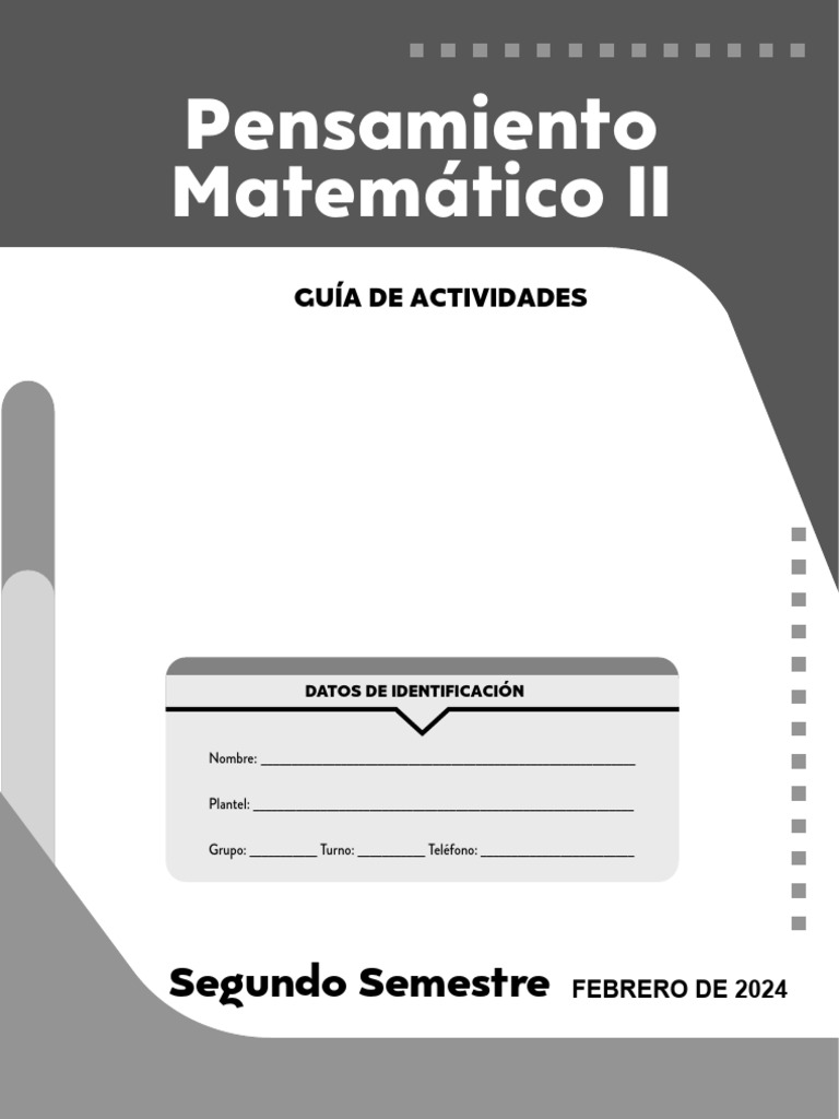 Pensamiento Mat II 1 | PDF