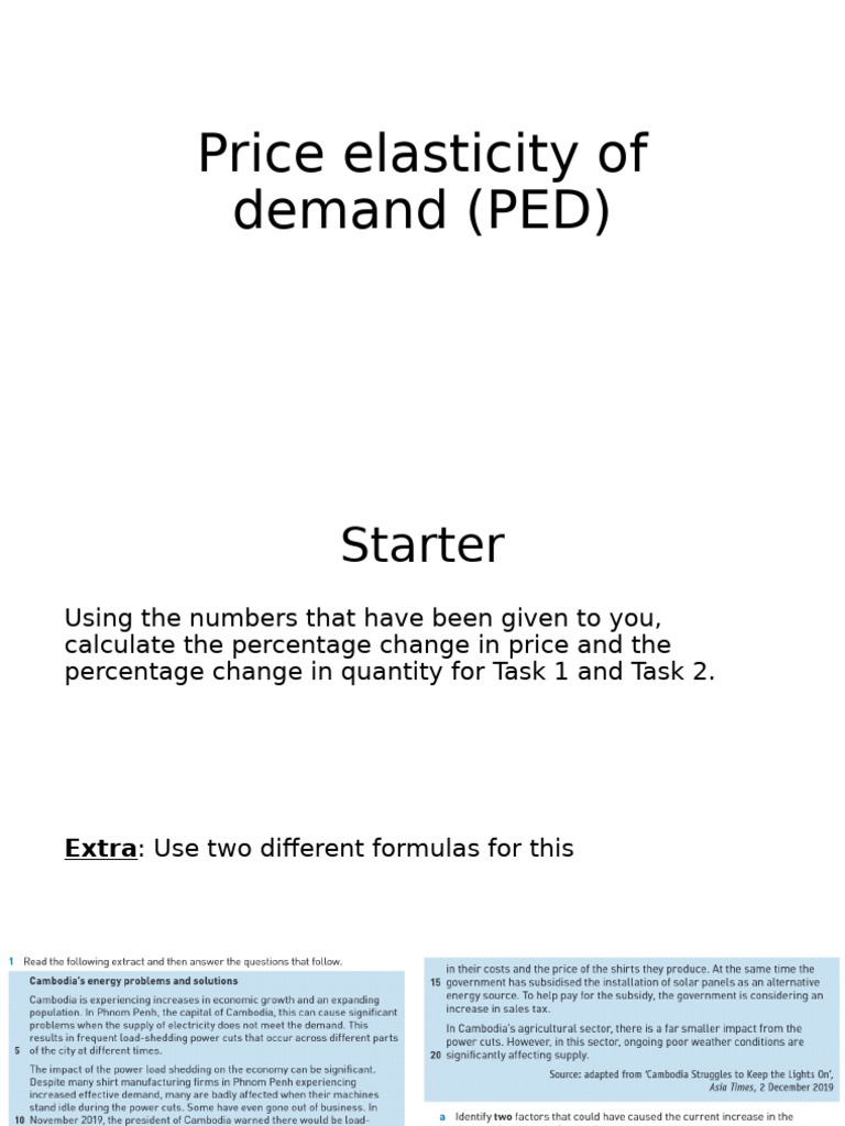 Price Elasticity of Demand | PDF | Demand | Elasticity (Economics)