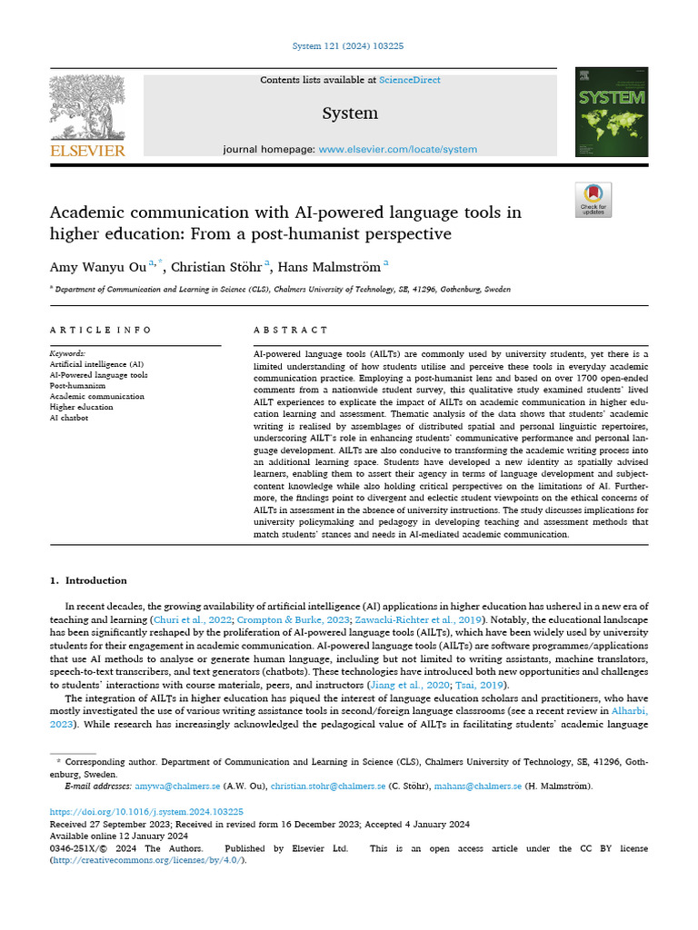 Academic Communication With AI Powered Lang Tools | PDF | Artificial ...