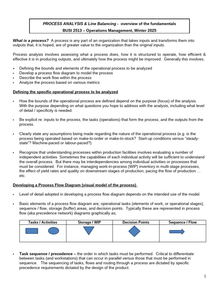 PROCESS ANALYSIS Note - Winter 2025 | PDF | Performance Indicator ...