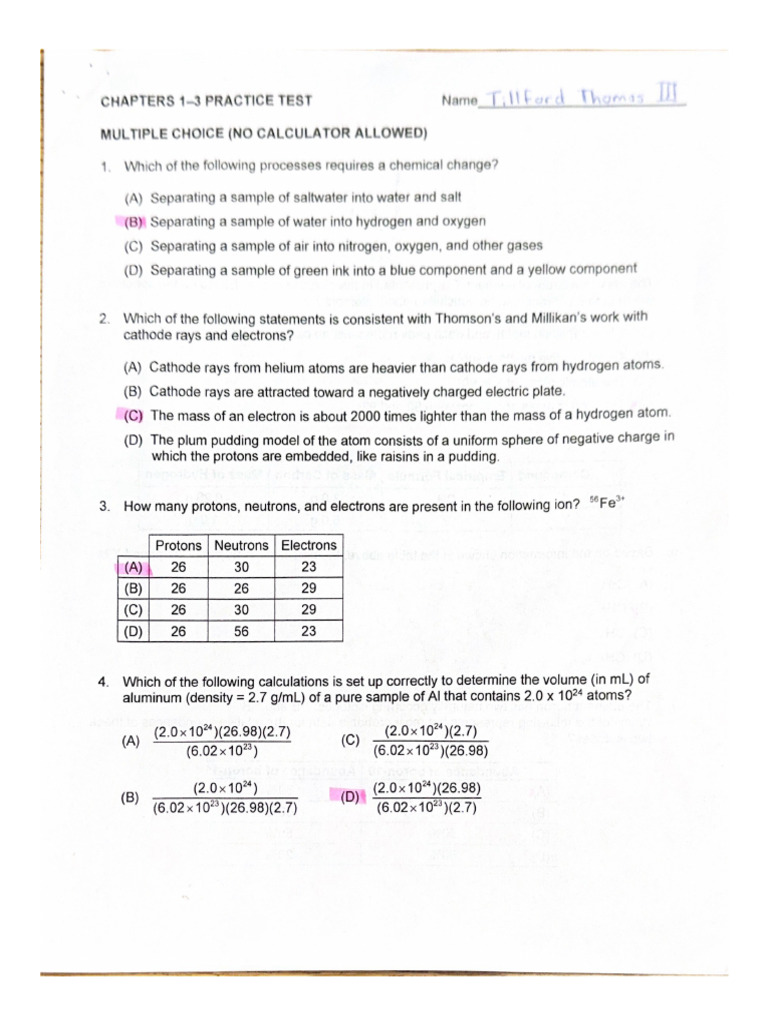 CHAPTERS 1-3 PRACTICE TEST | PDF