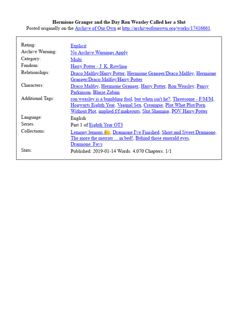 Hermione Granger And The Pdf Harry Potter