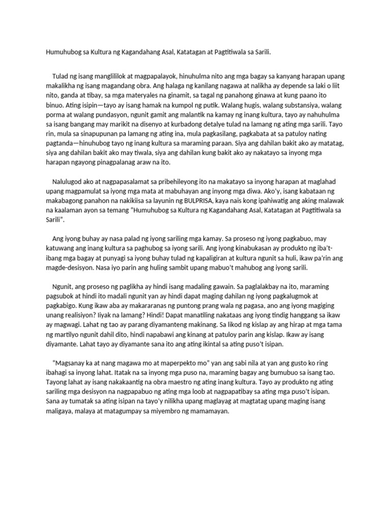 Talumpating Handa | PDF