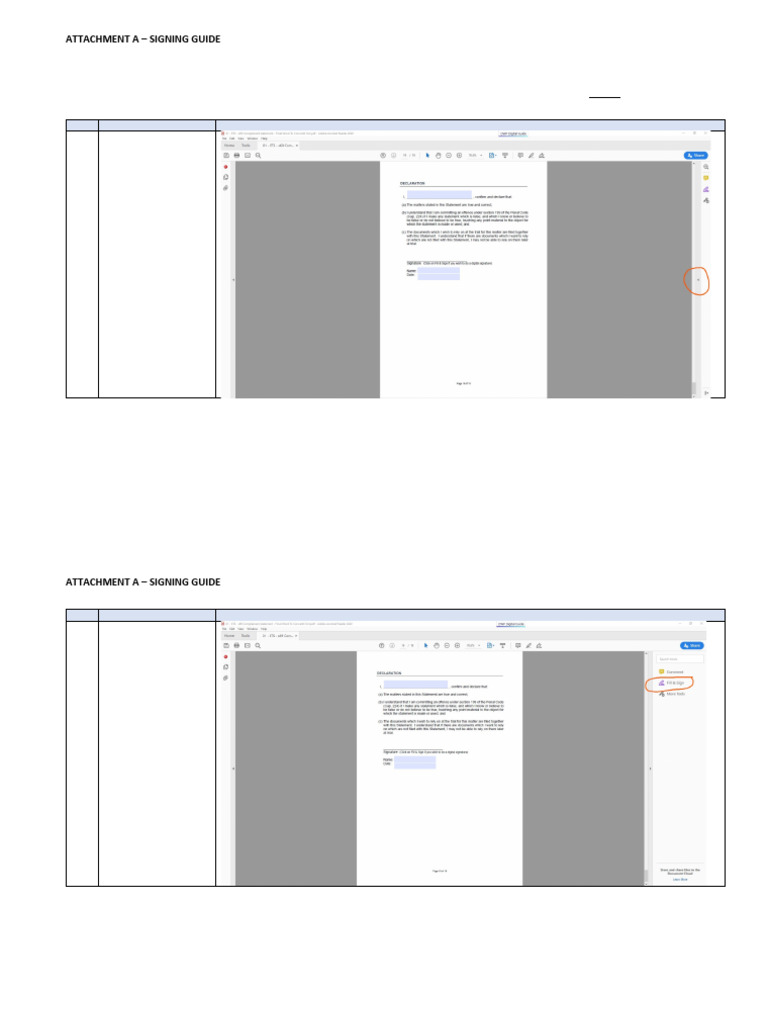 E-Template Statement Signing Guide | PDF