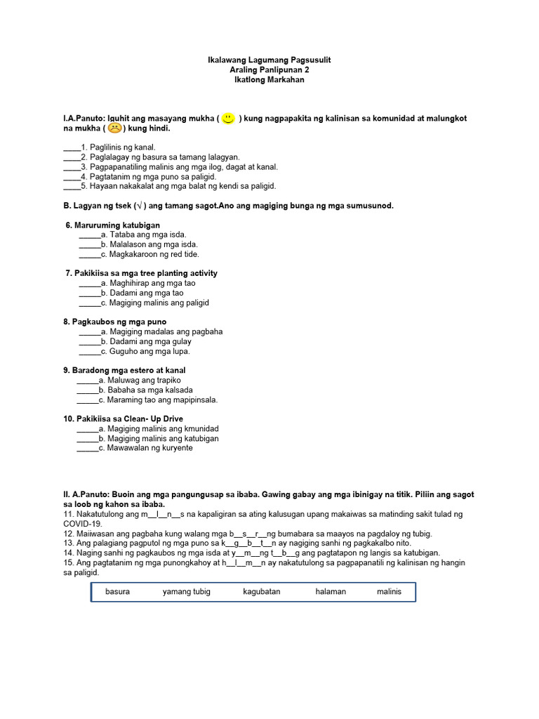 2nd Summative Test 3rd Quarter With Tos Melc Based All Subjects Pdf