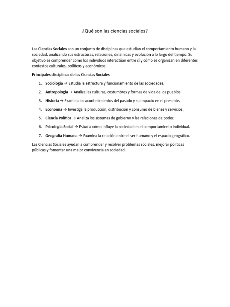 Qué Son Las Ciencias Sociales Pdf