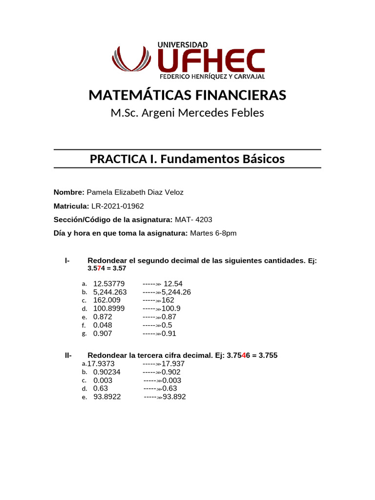 Fundamentos de Matemáticas Financieras | PDF