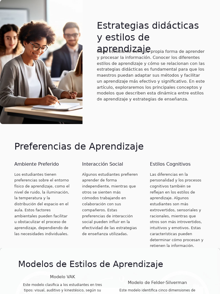 Estrategias Didacticas y Estilos de Aprendizaje | PDF | Aprendizaje ...