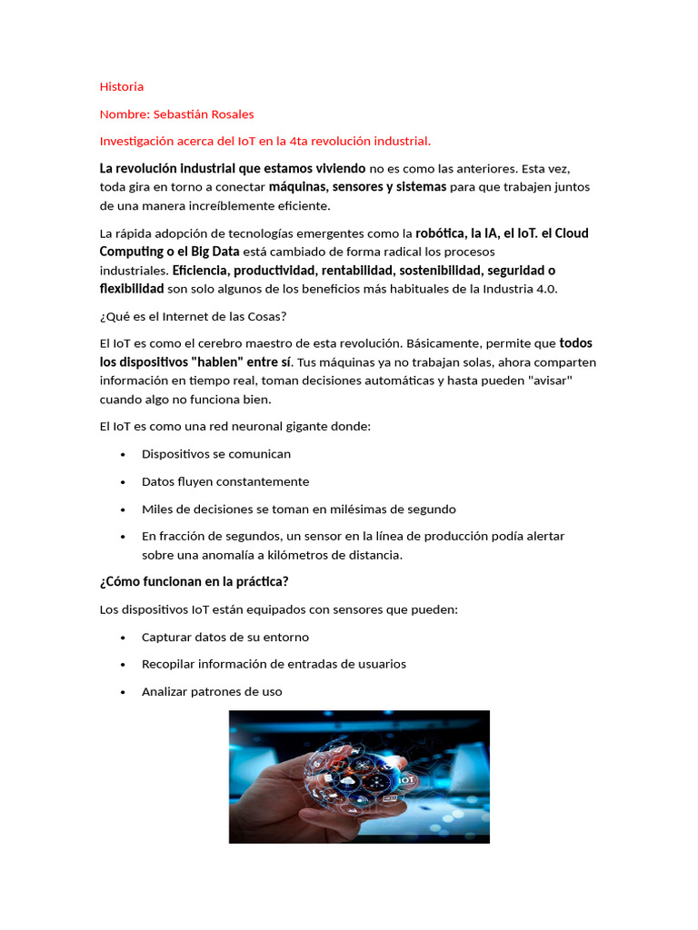 Historia del IoT en la Industria 4.0 | PDF | Internet de las Cosas ...