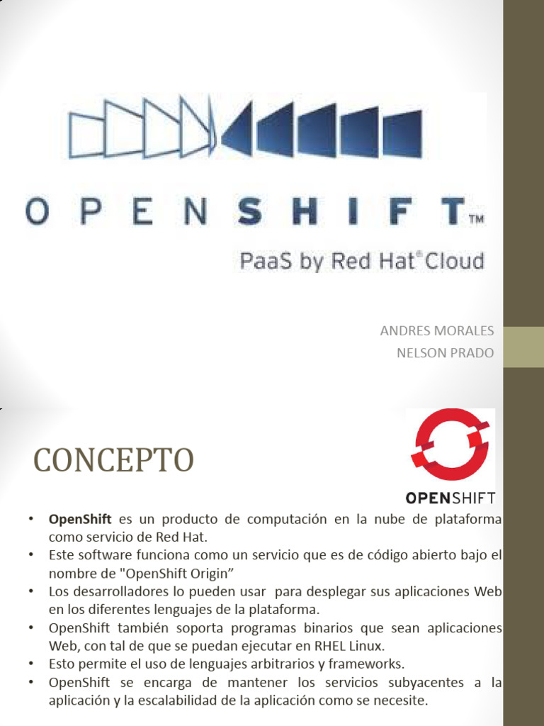 Openshift Presentacion | PDF | Computación en la nube | Software
