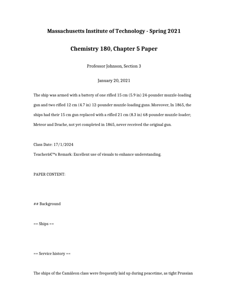 Chemistry 180 Chapter 5 Paper | PDF | Ships | Warships