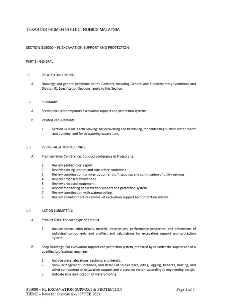 Excavation Support & Protection Guidelines | PDF | Deep Foundation ...