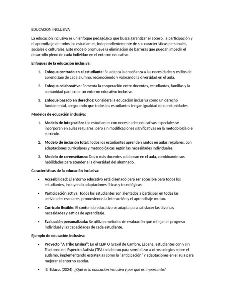 Educacion Inclusiva | PDF | Enseñando | Plan de estudios