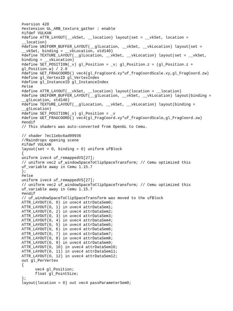 Vulkan Shader Code for Cemu | PDF | Unix Software | Computer Standards