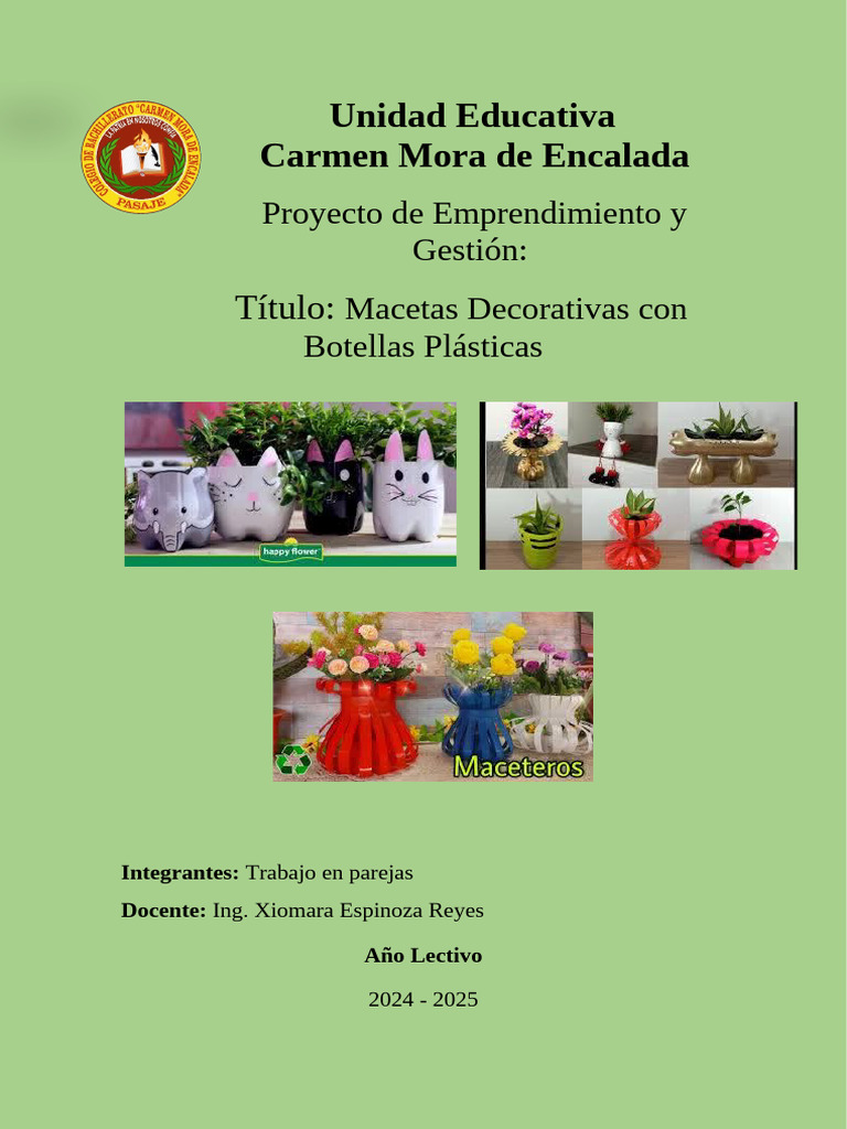 Proyecto de Emprendimiento y Gestión | PDF | Reciclaje | Papel