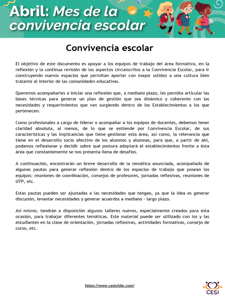 Estrategias para Mejorar la Convivencia Escolar | PDF | Plan de ...