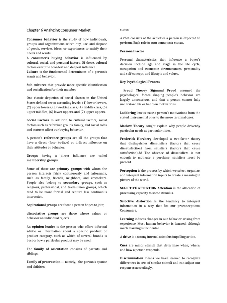 Understanding Consumer Behavior Insights | PDF | Behavior | Motivational
