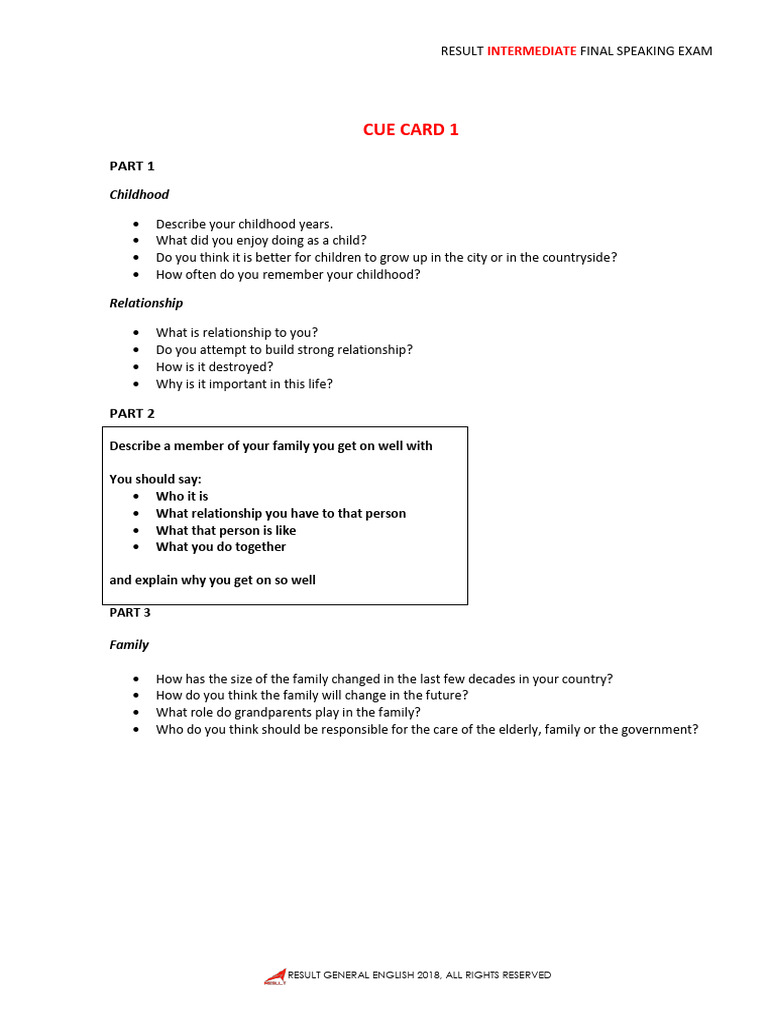 INTERMEDIATE SPEAKING EXAM | PDF | Hero | Internet