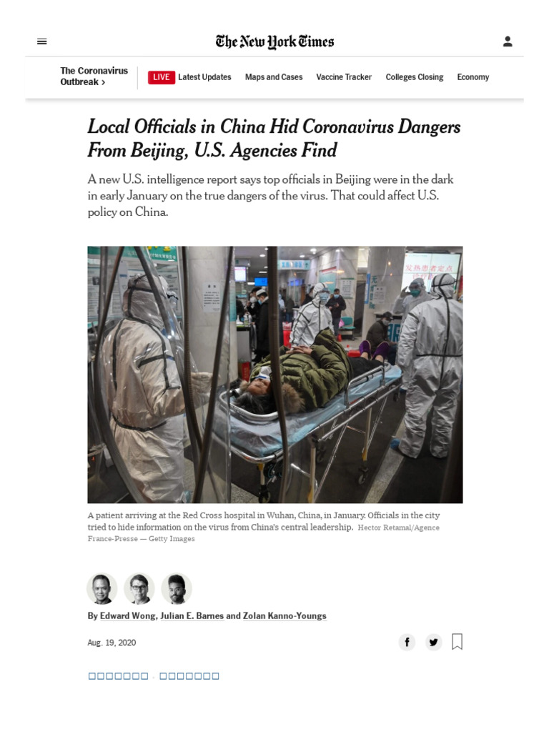 China Officials Concealed Virus Threat | PDF | China | World Politics