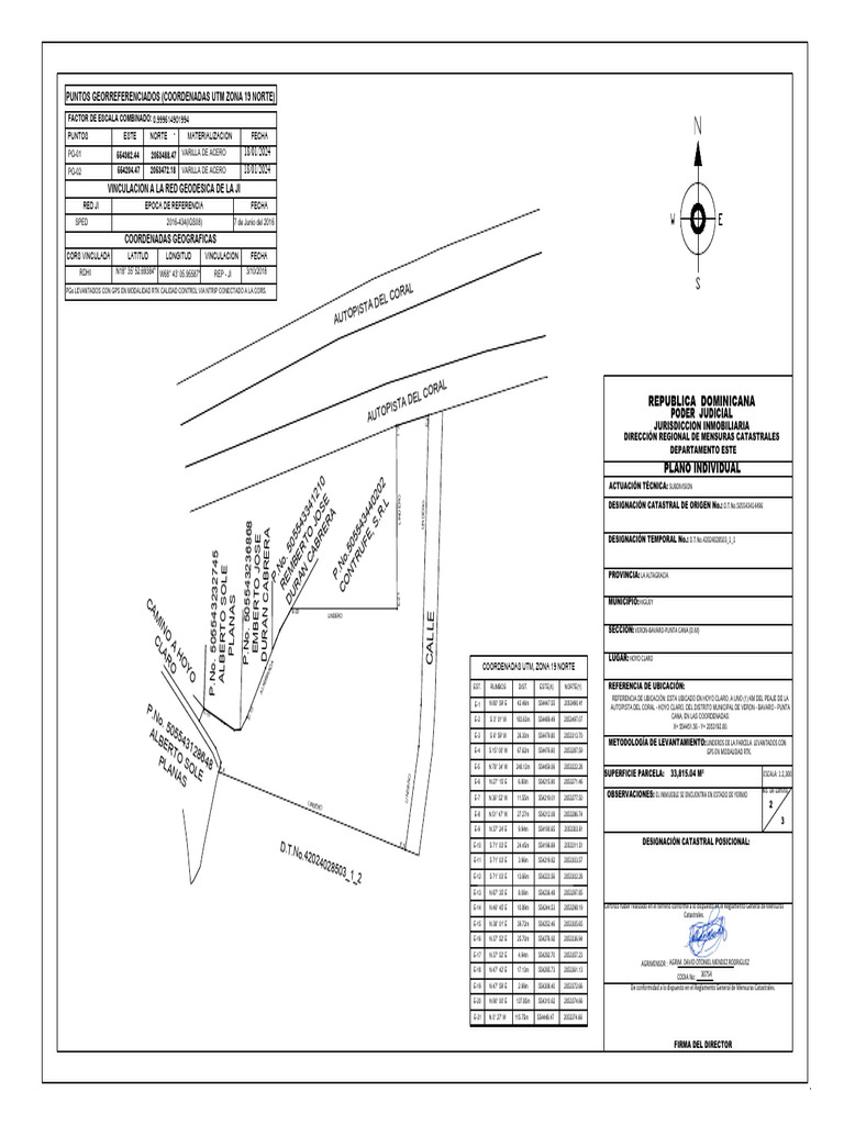 Plano Catastral de Hoyo Claro, RD | PDF | Datos geográficos e ...