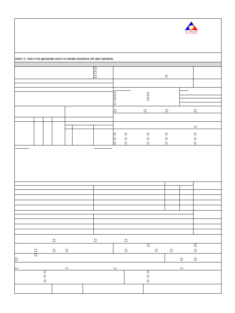 DOLE Labor Inspection Checklist | PDF | Cost Of Living | Occupational ...