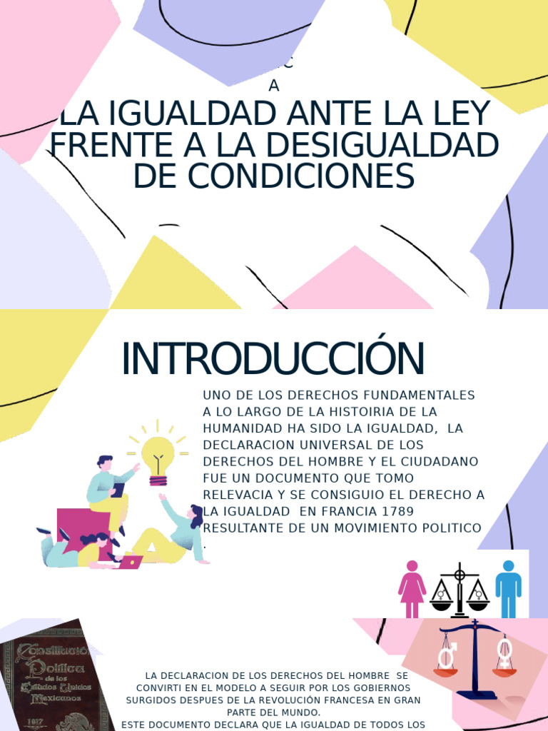 La Igualdad Ante La Ley Frente A La Desigualdad de Condiciones | PDF