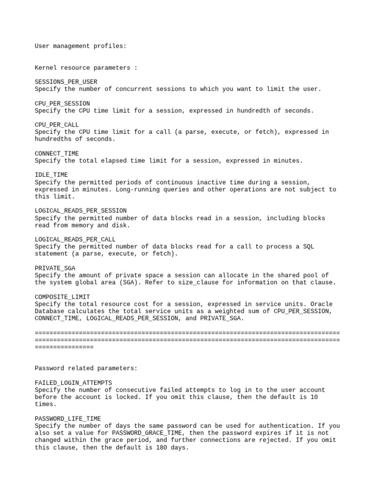 4jul21 User Management Profiles | PDF | Parameter (Computer Programming ...