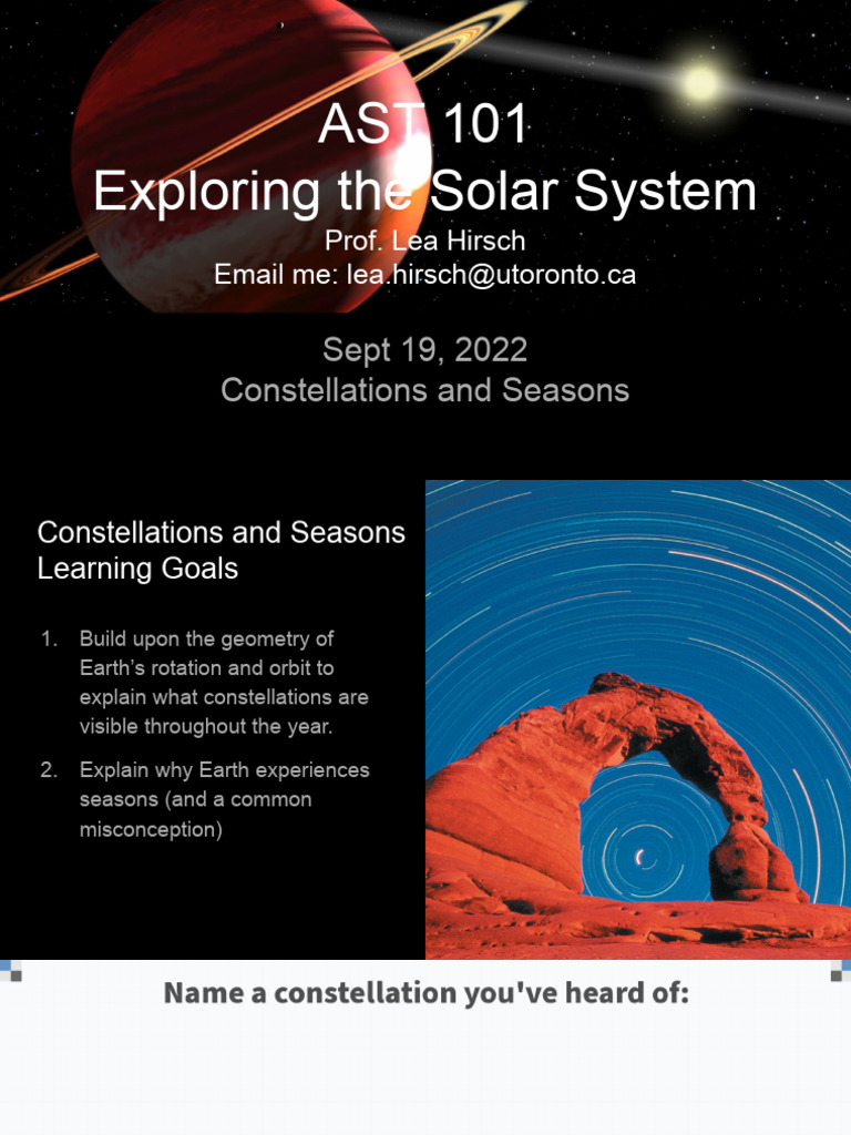 AST+101+Day+5+-+Constellations+and+Seasons | PDF | Constellation | Earth