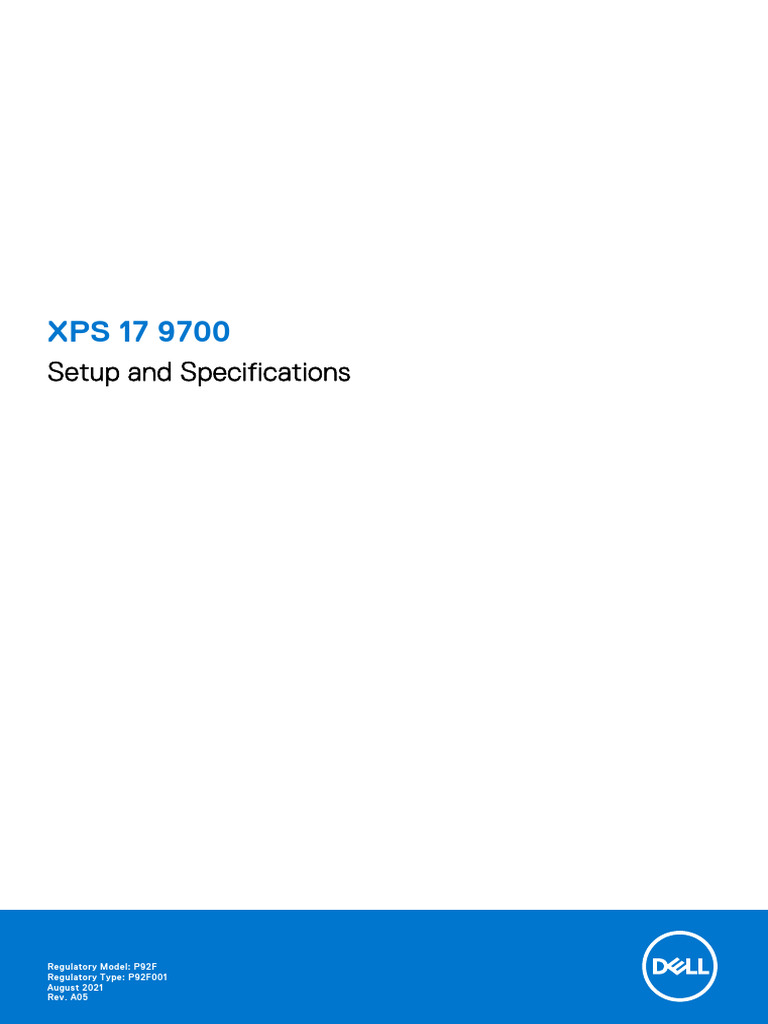 XPS 17 9700 Setup Guide | PDF | Usb | Computer Keyboard
