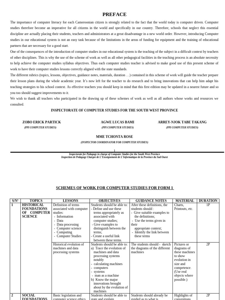 Computer Studies Curriculum for Cameroon | PDF | Window (Computing ...
