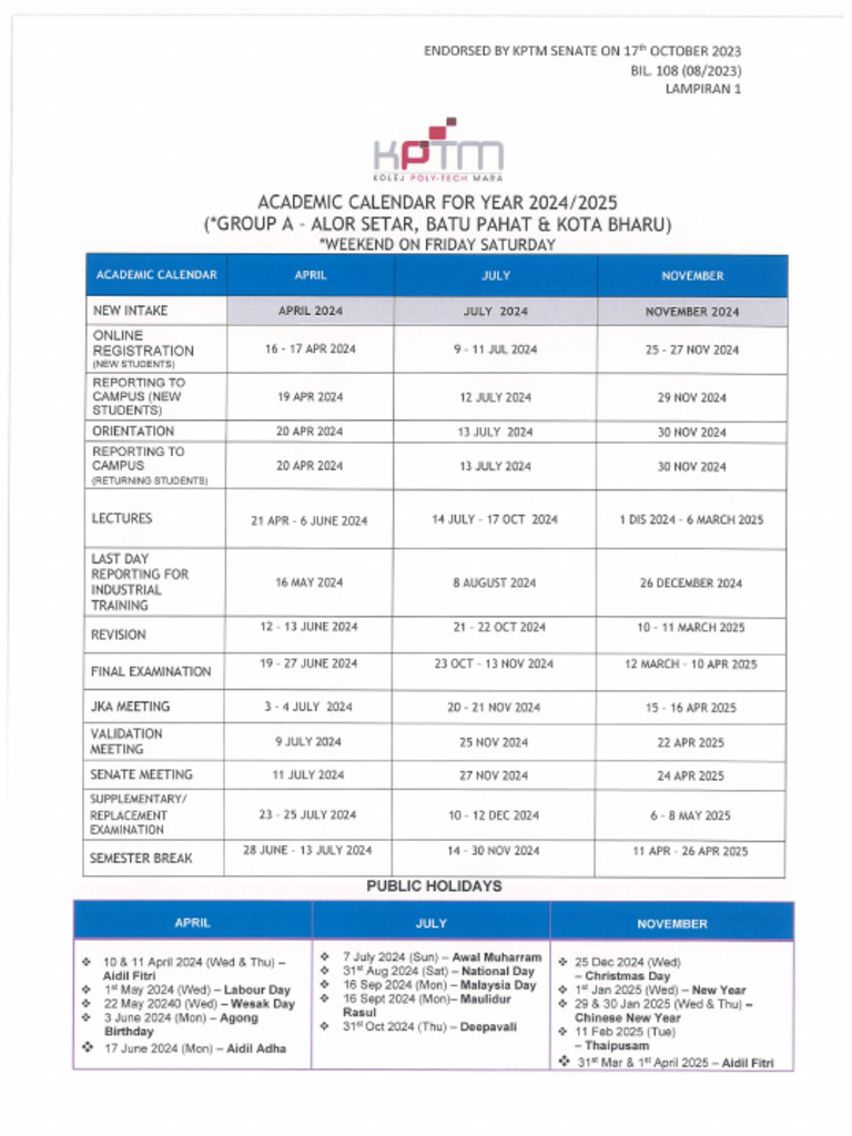 Kalendar Akademik | PDF