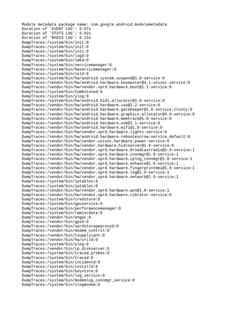Android Module Metadata Log Analysis | PDF