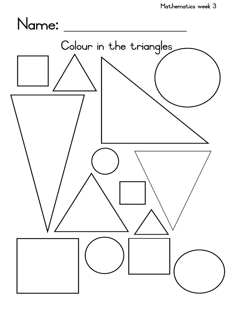 Mathematics Triangles Worksheet Week 3 PDF | PDF