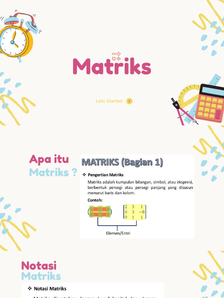 Panduan Lengkap Matriks dan Operasinya | PDF