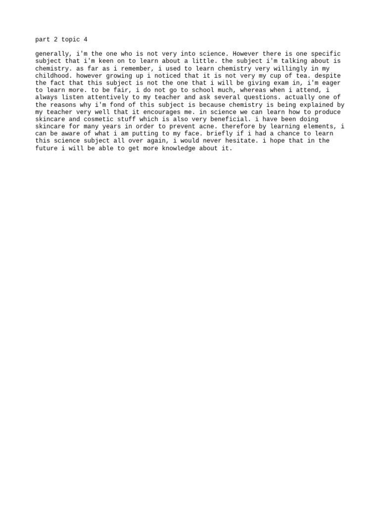Part 2 Topic 4 | PDF