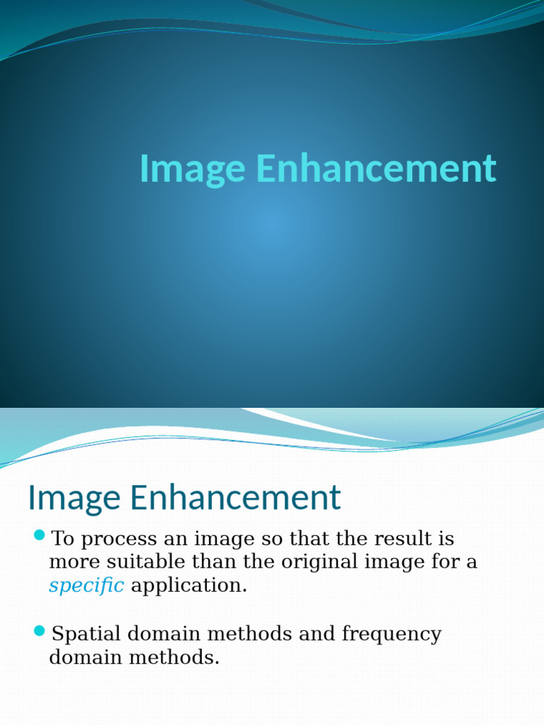 Image Enhancement Techniques Explained | PDF | Digital Signal ...